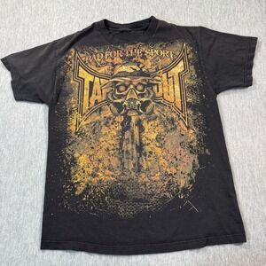 Tapout T-Shirt Mens large Black Short Sleeve Bad For The Sport Skull Gas Mask